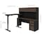 Bestar Connexion Height Adjustable L-Desk with Hutch, Antigua/Black 93886-000052 - alternate 8